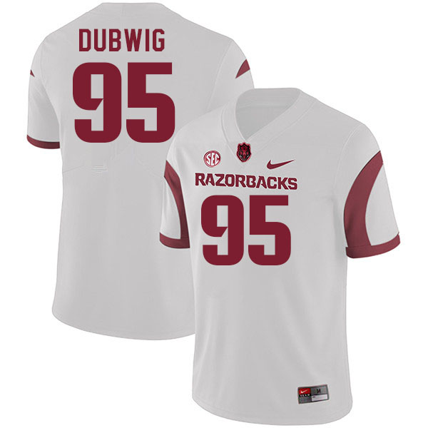 Men #95 Sam Dubwig Arkansas Razorbacks College Football Jerseys Stitched-White